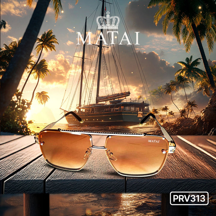 MATAI PRV313 Sunglasses | Gold | Brown