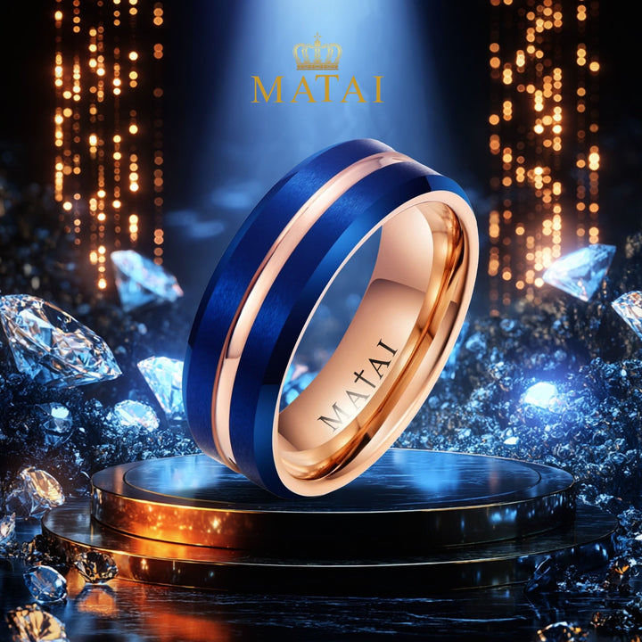 MATAI | Rose Gold Blue | Rose of Sharon Ring