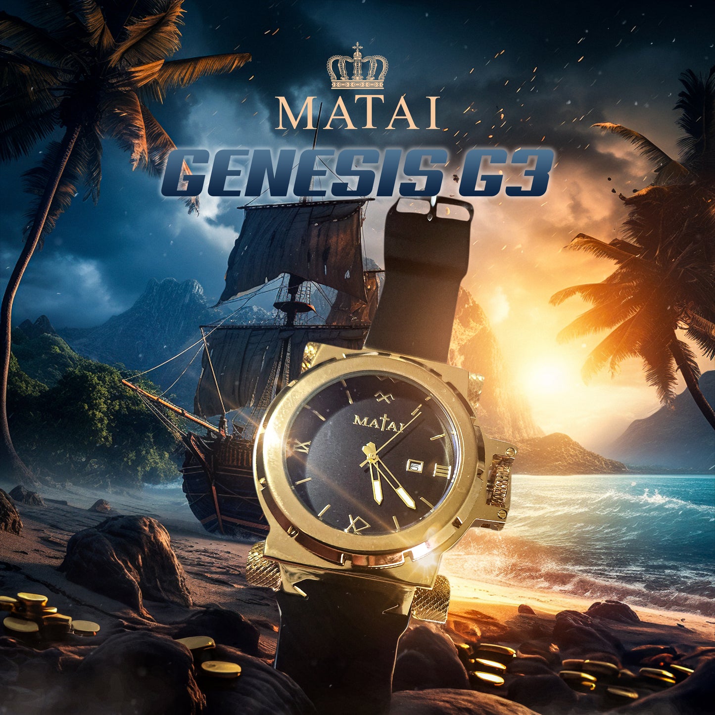 Matai - Gold / Black Genesis G3 Watch