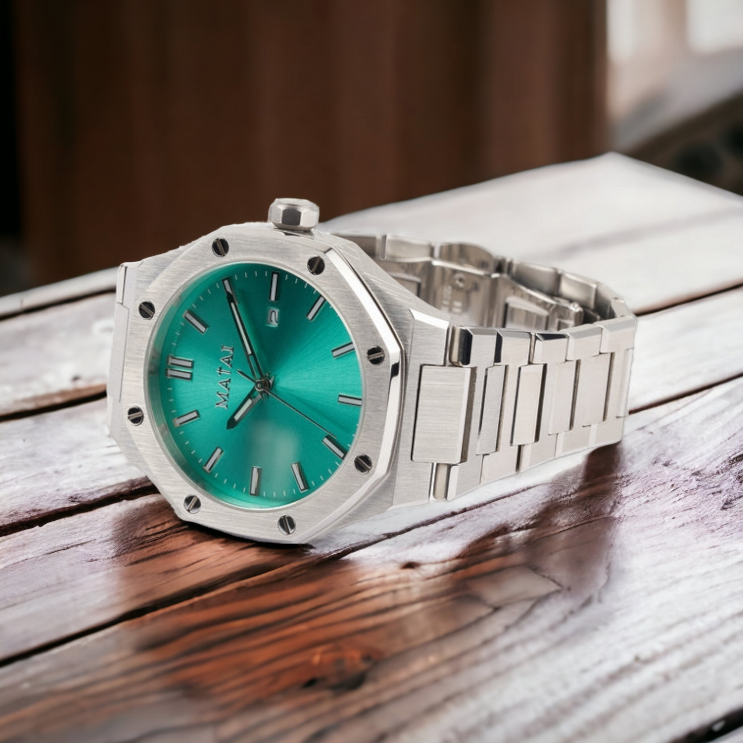 Matai - Iva Masina Collection Silver / Turquoise Watch