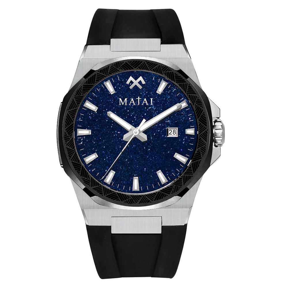 MATAI - Genesis GS1 | Silver | Black Bezel | Bluestone | Exclusive Watch - SHIPS BY 12TH DECEMBER