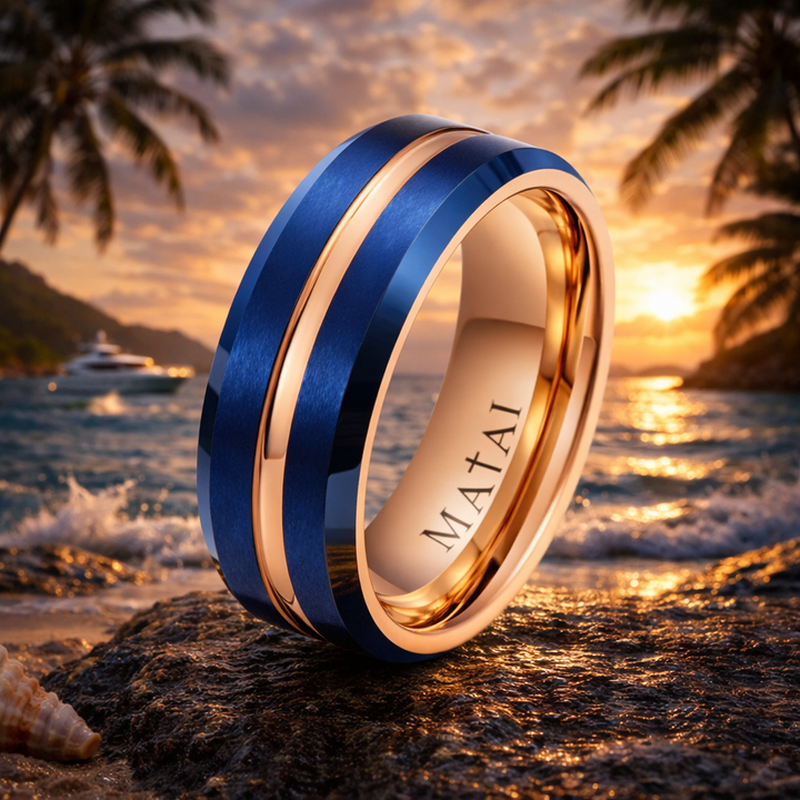 MATAI | Rose Gold Blue | Rose of Sharon Ring