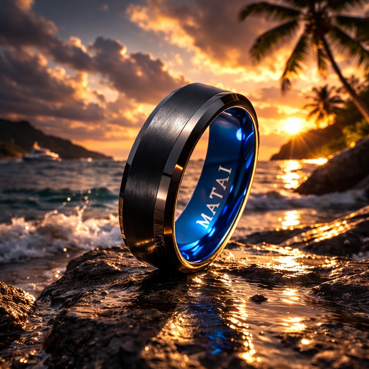 MATAI | Dark Silver Manu Blue | Manu Ring