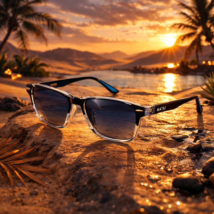 MATAI AJ1 Sunglasses - Dual Tone Black | Blue