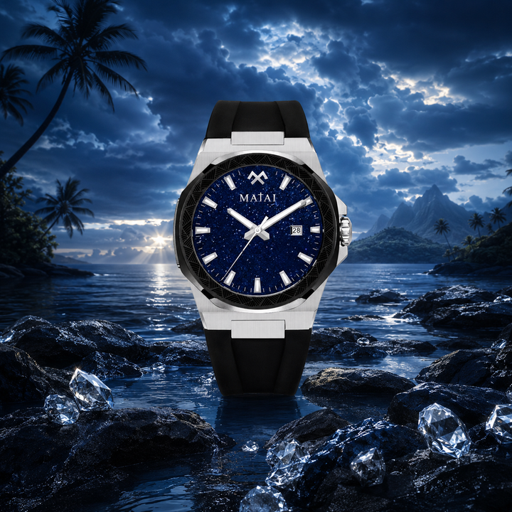 MATAI - Genesis GS1 | Silver | Black Bezel | Bluestone | Exclusive Watch