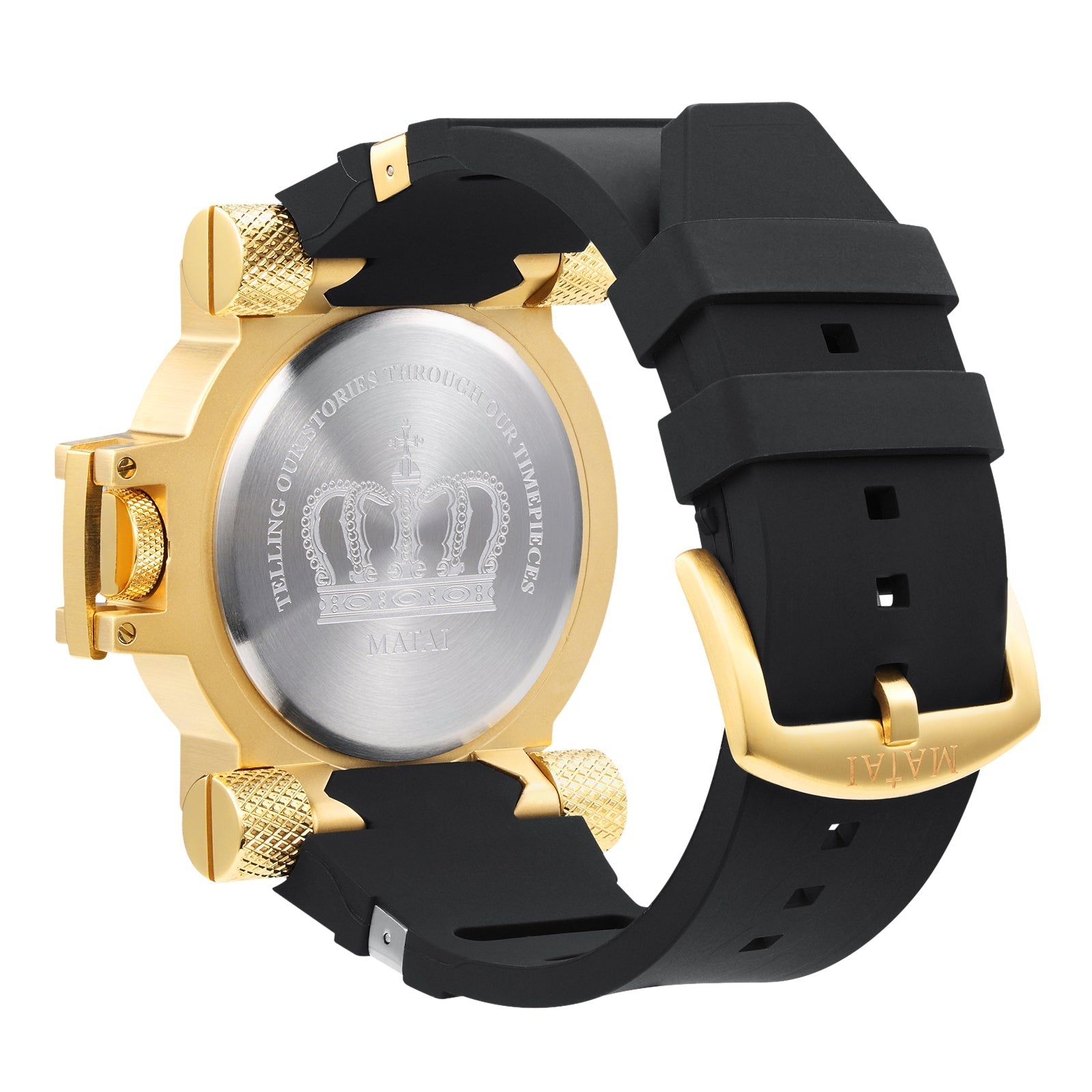 MATAI Genesis G4 Gold Case, Black Dial, Black Silicone Strap WATCH MATAI Genesis G4 Gold Case, Black Dial, Black Silicone Strap WATCH