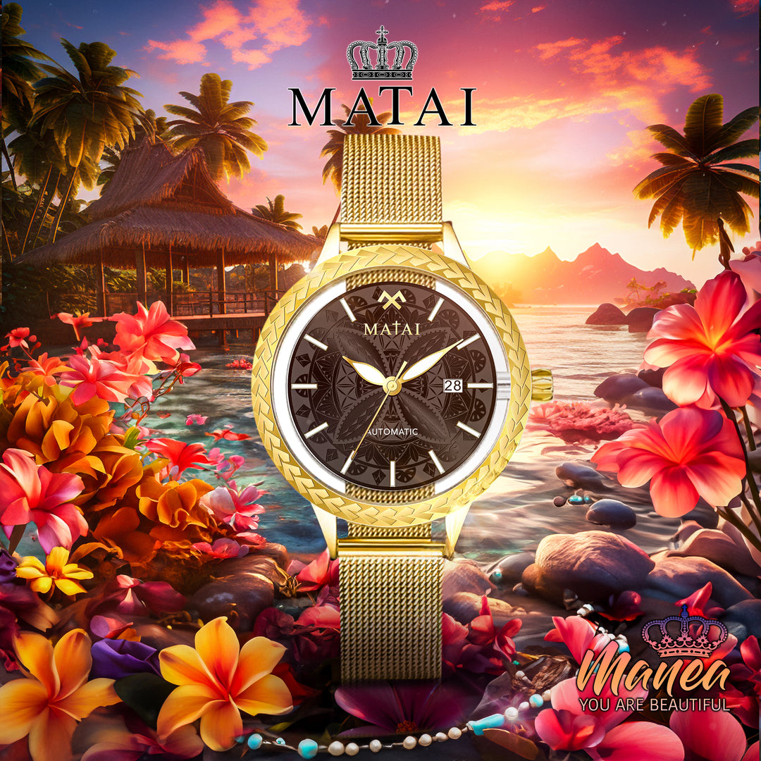 MATAI - Manea Women's Automatic | Gold Case | Black