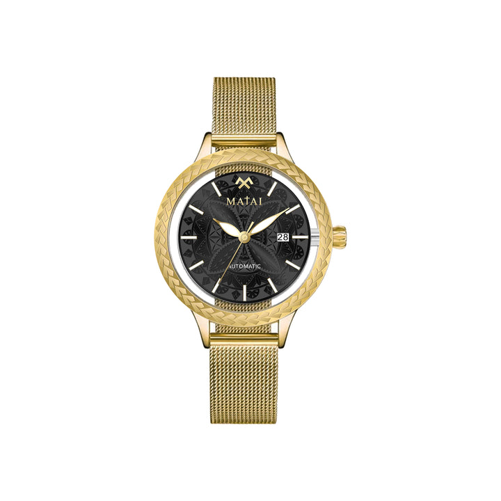 🚨 BACK ORDER SHIPS NOV 29TH 🚨MATAI - Manea Women's Automatic | Gold Case | Black