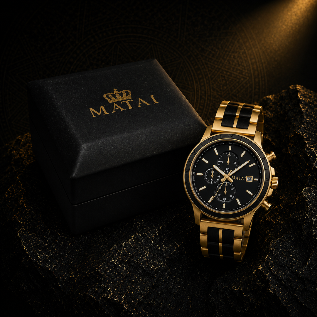 EXODUS Timepiece | Gold + Lightbox Display Case