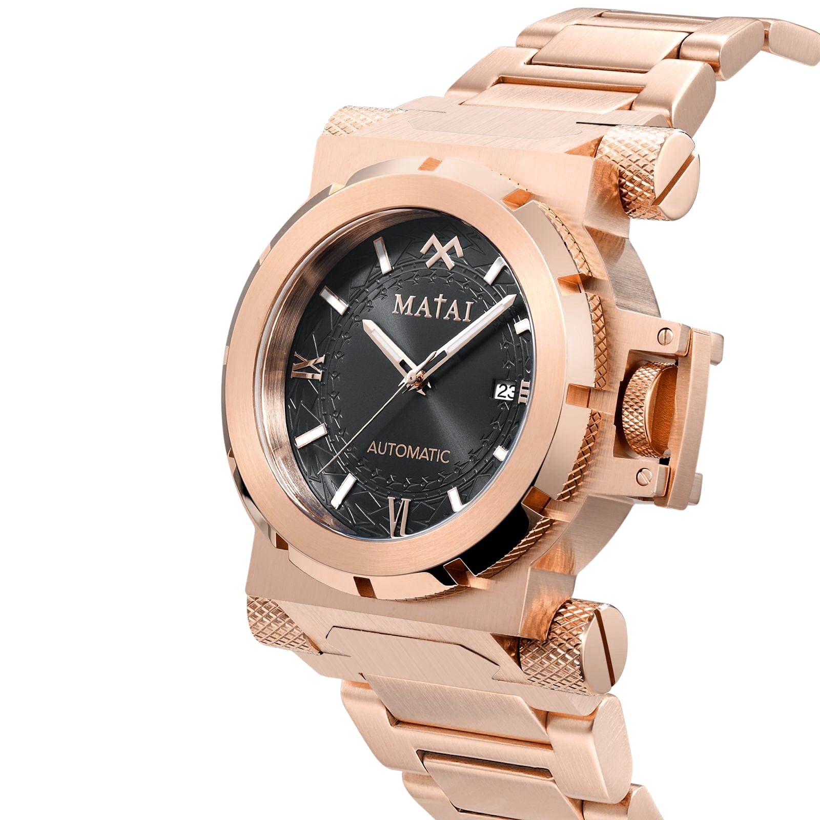 MATAI Genesis G4 SX One Automatic Rose Gold case Case & Strap, Black Dial WATCH MATAI Genesis G4 SX One Automatic Rose Gold case Case & Strap, Black Dial WATCH