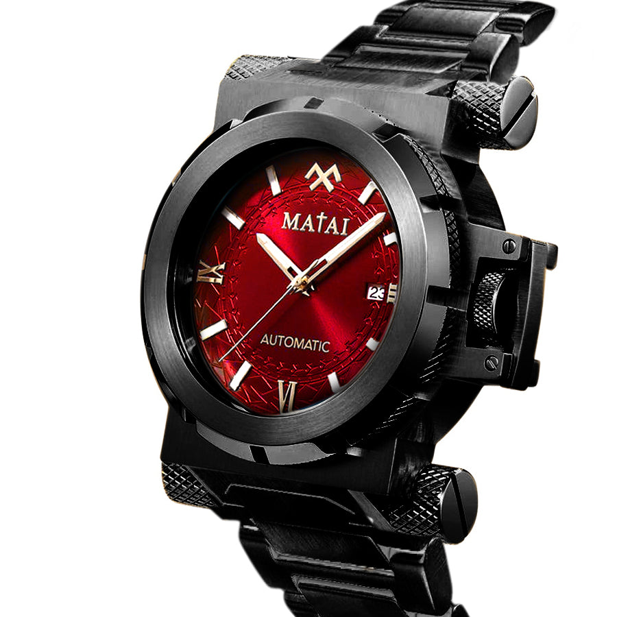 MATAI Genesis G4 SX One Automatic Black Case & Strap, Red Dial WATCH MATAI Genesis G4 SX One Automatic Black Case & Strap, Red Dial WATCH