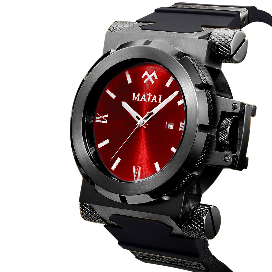 MATAI Genesis G4 Black Case, Red Dial, Black Silicone Strap WATCH MATAI Genesis G4 Black Case, Red Dial, Black Silicone Strap WATCH